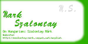 mark szalontay business card